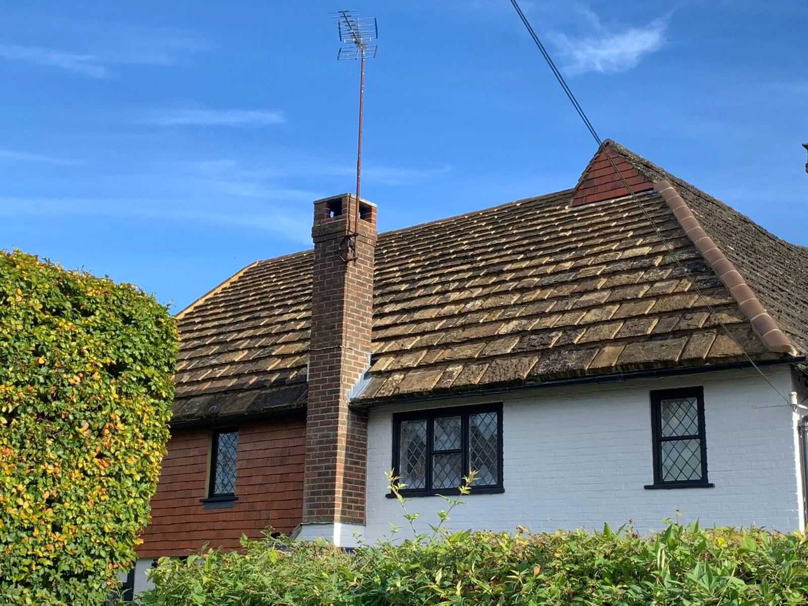 white half brick house
